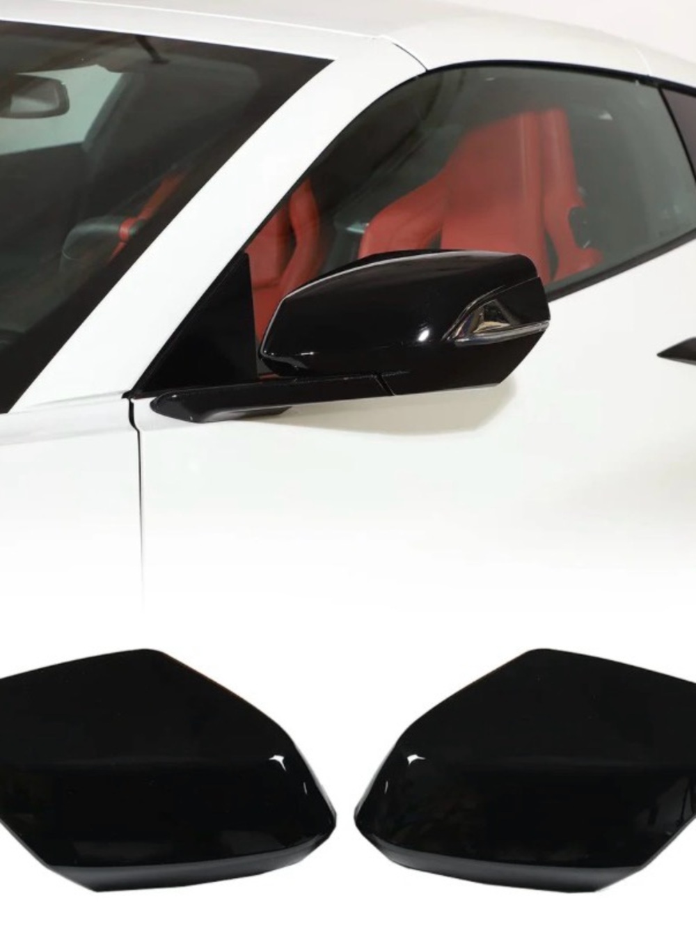 Open Package,Door Rear View Mirror Cover Cap for Chevrolet Corvette C8 2020-2026